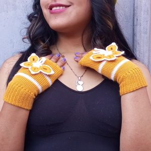 Manoplas con mariposas